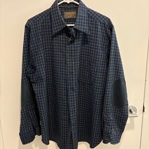 Men’s vintage Pendleton plaid, dark blue green and red